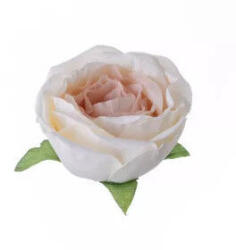  Angol rózsa selyemvirág fej 5, 5cm - barnás fehér