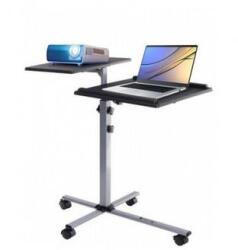 TECHLY Suport pentru videoproiector cu 2 rafturi reglabile, mobil pe roti, TECHLY, ICA-TB TPM-2 (Negru) (ICA-TBTPM-2)