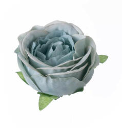  Angol rózsa selyemvirág fej 5, 5cm - kék