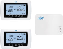 PNI Intelligens termosztát PNI CT410 PRO vezeték nélküli, WiFi-vel, 2 zóna vezérlése interneten keresztül, fűtőberendezésekhez, szivattyúkhoz, mágnesszelepekhez, TuyaSmart APP, hiszterézis 0, 2 fok C