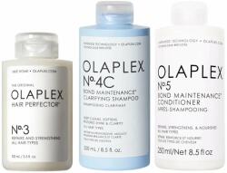 OLAPLEX szett: No. 3 kezelés 100 ml + No. 4C sampon 250 ml + No. 5 kondicionáló 250 ml