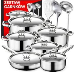 Retoo 15 részes rozsdamentes acél Edénykészlet - Ezüst (OR205)