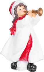 MagicHome MagicHome Gecco karácsonyi dekoráció, trombitán játszó kislány, magnézia, 12 x 12 x 20 cm
