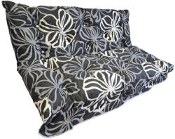  Hintaágy Párna, 130 cm, 2 Részes, Fekete Fehérvirágos Mintával