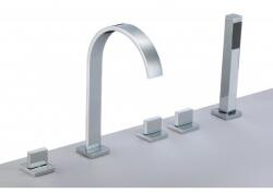 Inter Ceramic Стоящ смесител за вана icl 6218028, месинг, хром, със слушалка и превключвател (6218028)