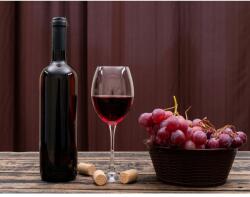 MÉDIA Média Kompozíció 58 Bor, szőlő, boros üveg mintás öntapadó és mosható fali tapéta, 270 x 200 cm (FOTOTAP3478)