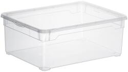 Rotho Clearbox 10 literes műanyag tároló doboz fedéllel - átlátszó (1404800096)