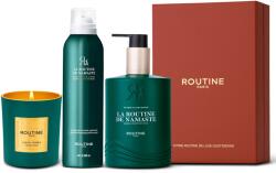 Routine Paris La Routine de Namaste ajándékszett, Tusfürdő hab 200 ml + Kéz- és testápoló tej 300 ml + Klasszikus gyertya 165 g