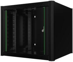 Lanview 19"-os 9U fémszekrény, 600x560x512mm, fekete