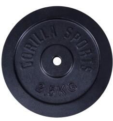 Gorilla Sports Öntöttvas súlytárcsa fekete 2, 5 kg (100538-00019-0007) - kokiskashop Súlytárcsa