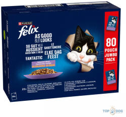 FELIX Fantastic 80x85g vegyes válogatás aszpikban nedves macskaeledel