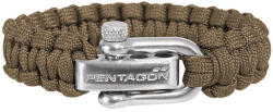 Pentagon paracord karkötő fém csattal, coyote
