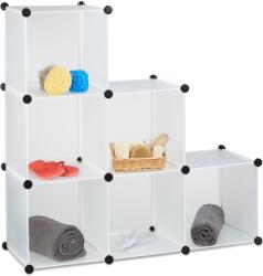 Relaxdays Raft modular cu trepte și 6 compartimente cub, stivuibil (10036660) Raft