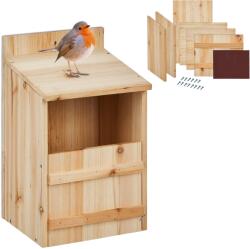 Relaxdays Căsuță decorativă pentru păsări din lemn de brad, cu semi-cavitate (10104483)
