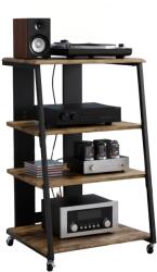 Relaxdays Raft HiFi cu 4 etajere, sustinere 120 kg (10141963) Raft