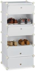 Relaxdays Dulap modular pentru pantofi Relaxdays cu 6 compartimente tip cub, Alb (10040150) Raft