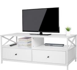 Relaxdays Comoda TV alba cu sertare (10143042)