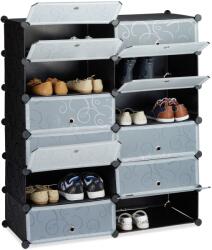 Relaxdays Dulap modular pentru pantofi Relaxdays cu 12 compartimente cuburi, Negru (10031980) Raft
