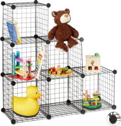 Relaxdays Sistem de rafturi Relaxdays cu 6 compartimente 30 x 30 cm, Negru (10032838) Raft
