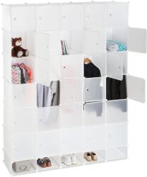 Relaxdays Dulap XXL modular cu compartimente cuburi, sine pentru haine, Alb (10037300) Raft