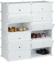 Relaxdays Dulap modular pentru pantofi cu 12 cuburi Relaxdays, Alb (10031990) Raft