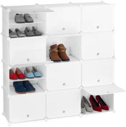 Relaxdays Raft modular de dulapuri pentru pantofi cu 24 de compartimente tip cub, Alb (10069396) Raft