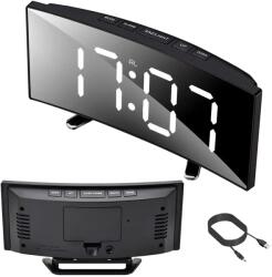 VERK GROUP Ceas deșteptător digital multifuncțional DT-6507 cu termometru și LED, elegant în negru (01860)