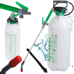 VERK GROUP Pulverizator de grădină manual cu presiune de 8 litri, cu bretea de umăr, verde-alb (11428_8L) Pulverizator