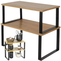 Ruhhy Set de 2 rafturi pentru condimente din bambus Ruhhy, negru și bambus natural (00025661) Solnita condimente