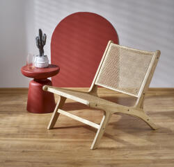 Halmar FODEN 2 fotel, fa/rattan, natúr
