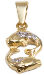 Ékszershop Bicolor köves halak arany medál (1321691)