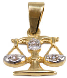 Ékszershop Bicolor köves mérleg arany medál (1333790)