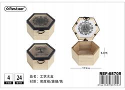  Fából készült hatszögletű doboz üvegezéssel (481804091)