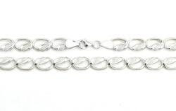 Ezüst nyaklánc préselt finoman díszített áttört szemekből 7mm széles