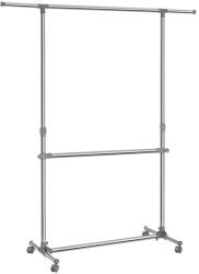 LEOBERT Suport mobil cu roti pentru haine, Artool, reglabil, inox, argintiu, max 50 kg, 101-165x49x113-198 cm GartenVIP DiyLine (2455_1) Pantofar