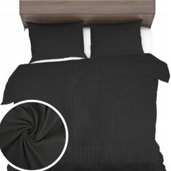 Sense Muszlin ágyneműhuzat 160x200+2x70x80 Természetes Elegáns Antiallergén szerkezet (MUŚLIN CZARNY)