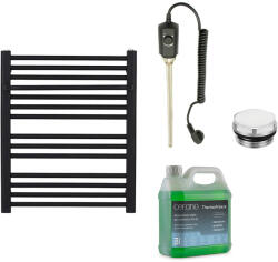 Cerano - Fürdőszobai elektromos radiátor szett Antonio - 300W - matt fekete - 660x550mm