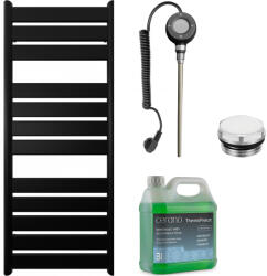 Cerano - Arturo fürdőszobai elektromos radiátor szett - WIFI - 600W - matt fekete - 1200x500 mm