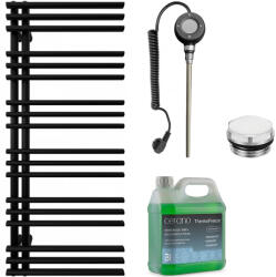 Cerano - Burke fürdőszobai elektromos radiátor szett - B/J - WIFI - 600W - matt fekete - 1200x500 mm