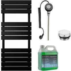 Cerano - Claude fürdőszobai elektromos radiátor szett - WIFI - 600W - matt fekete - 1200x500 mm