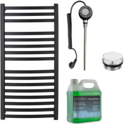 Cerano - Paolo fürdőszobai elektromos radiátor szett - WIFI - 600W - matt fekete - 1090x550 mm