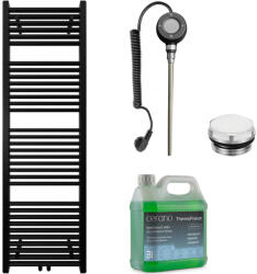 Cerano - Lincoln fürdőszobai elektromos radiátor szett - WIFI - 300W - matt fekete - 1600x500 mm