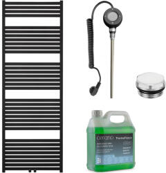 Cerano - Vincenzo fürdőszobai elektromos radiátor szett - WIFI - 600W - matt fekete - 1700x600 mm (CER-978866)