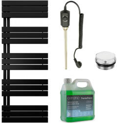 Cerano - Theo fürdőszobai elektromos radiátor szett - B/J - 900W - matt fekete - 1600x500 mm