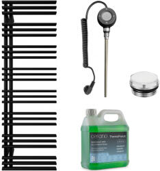 Cerano - Burke fürdőszobai elektromos radiátor szett - B/J - WIFI - 600W - matt fekete - 1600x500 mm