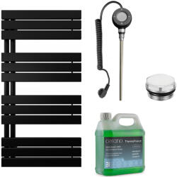 Cerano - Theo fürdőszobai elektromos radiátor szett - B/J - WIFI - 600W - matt fekete - 1200x500 mm