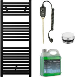 Cerano - Donovan fürdőszobai elektromos radiátor szett - 300W - matt fekete - 1200x500 mm