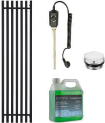 Cerano - Francesco fürdőszobai elektromos radiátor szett - 900W - matt fekete - 1500x390 mm