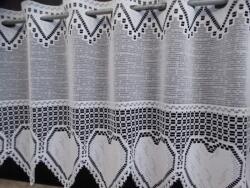 Haft Mg Irigység Szív jacquard fehér 36239 200x45cm Kész Szegély M (36239)