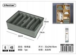  Szekrényrendező 6 rekeszes nem szőtt szürke (960196)